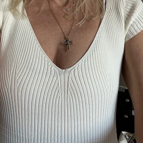 Guess White Ribbed Midi Dress - Picture 3 of 7